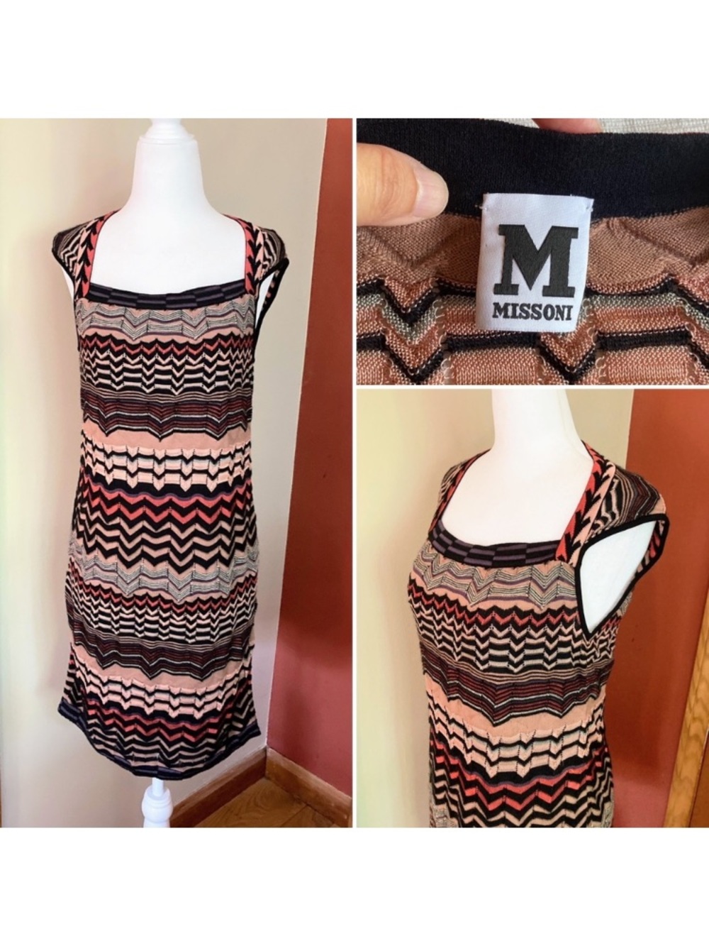 Missoni Multicolor Zigzag Knit Dress Size 8
